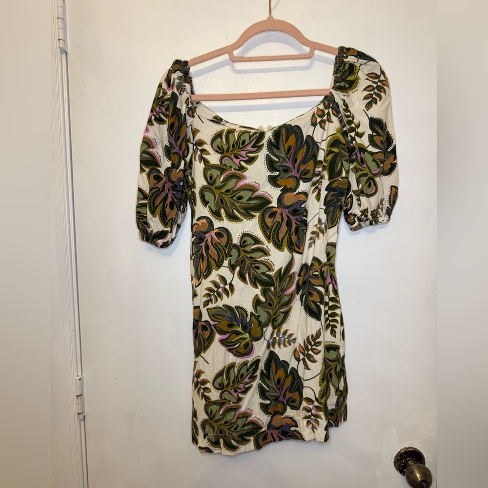 Floral Print Dress with Puff Sleeves